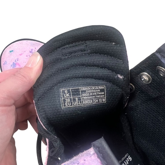 Dr. Martens Sheridan Pink Paint Splatter Suede High Top Boots Kids US 8 24508650 - Picture 6 of 6